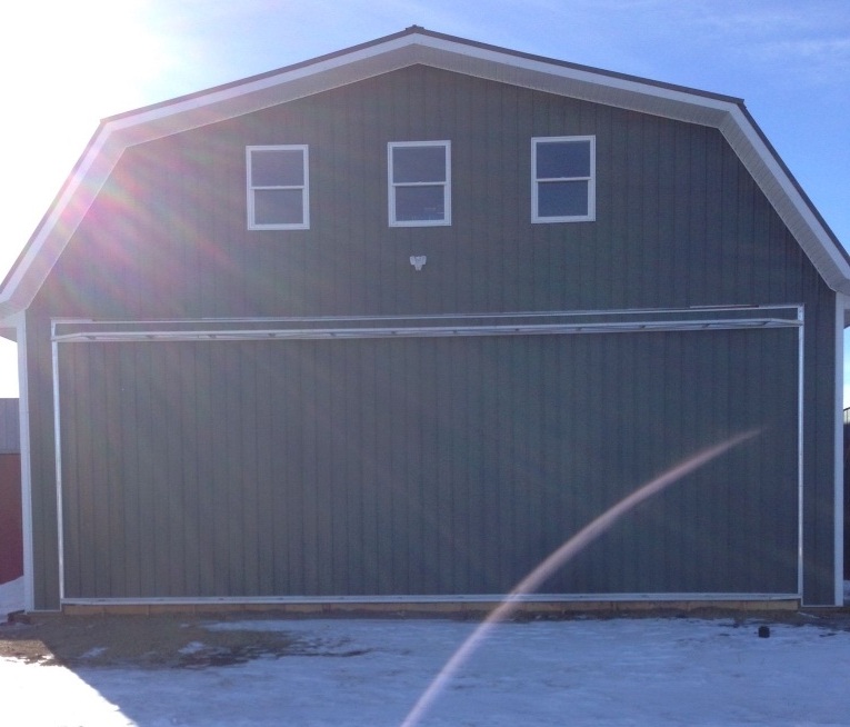 A view of the airplane hangar garage of the Wetaskiwin, Alberta home