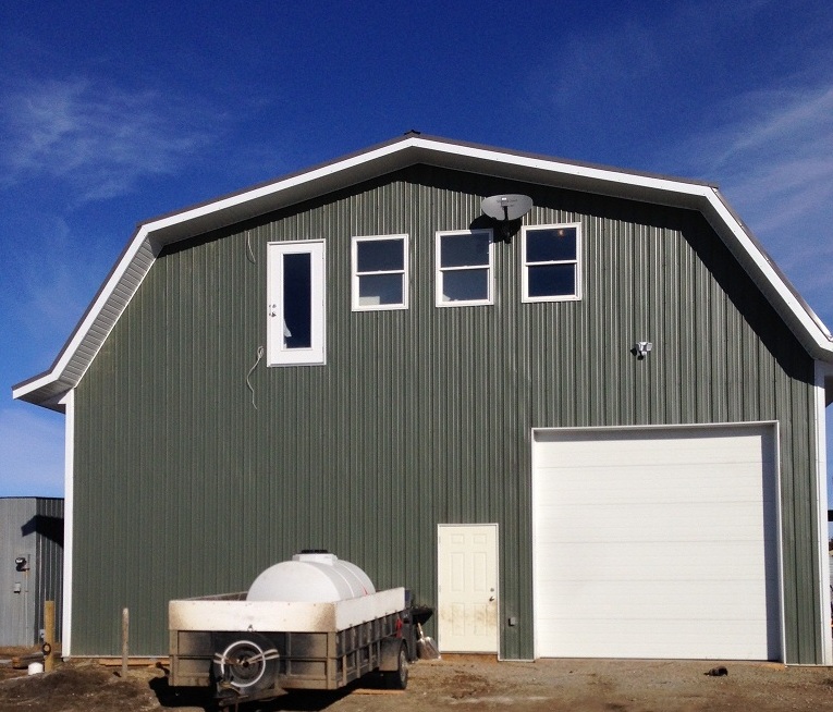 Front view of home as construction