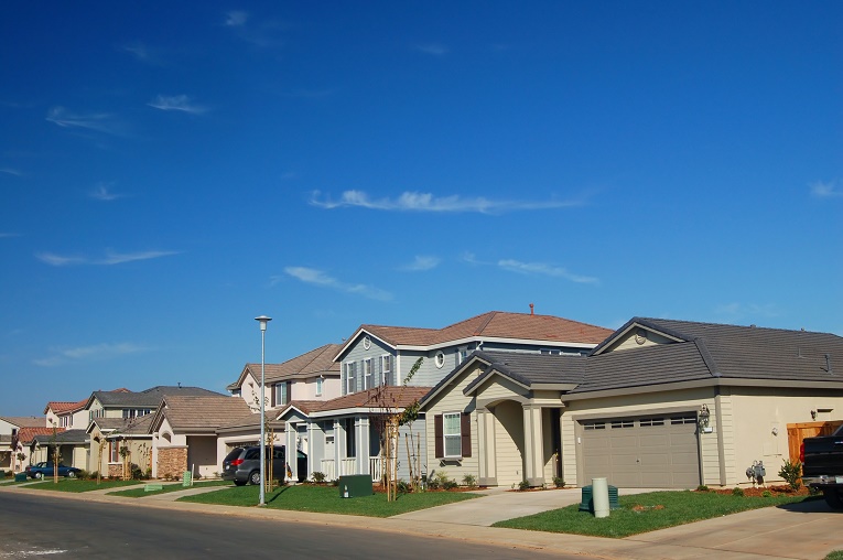 Houses on street