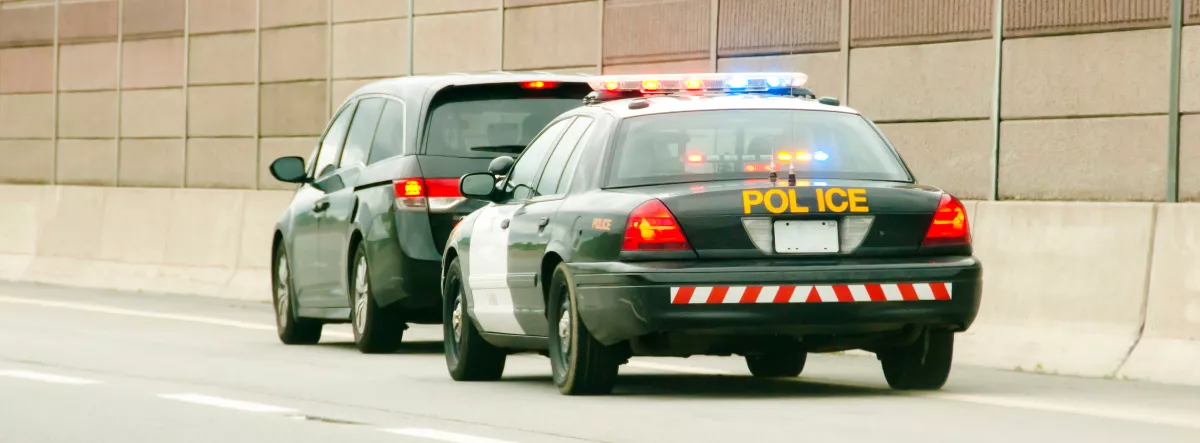 car pulled over by police