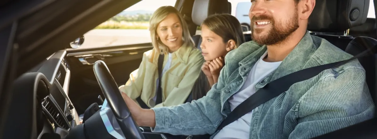 People driving in car