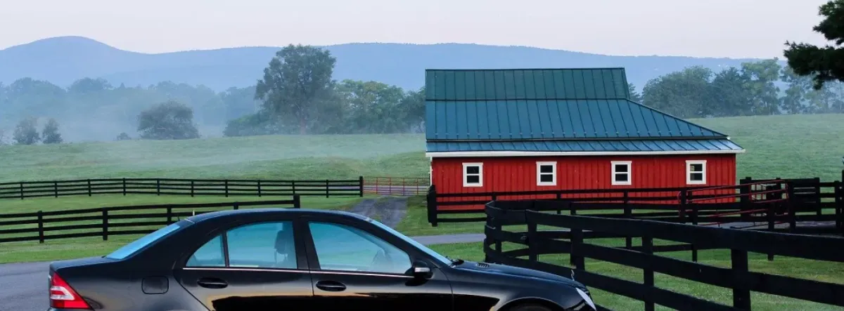 car at farm
