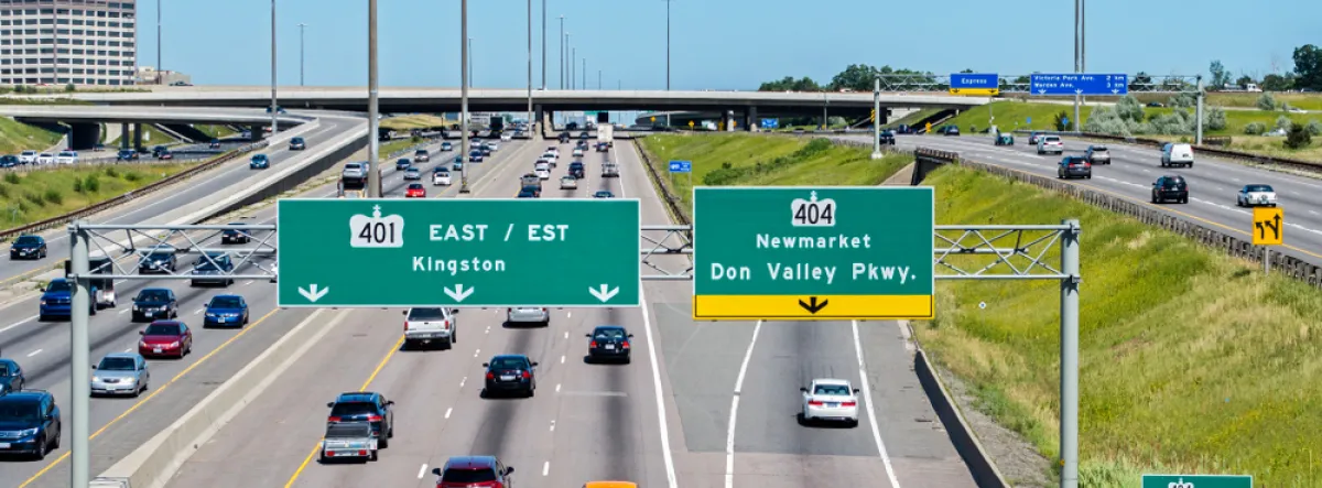 cars on Ontario highway