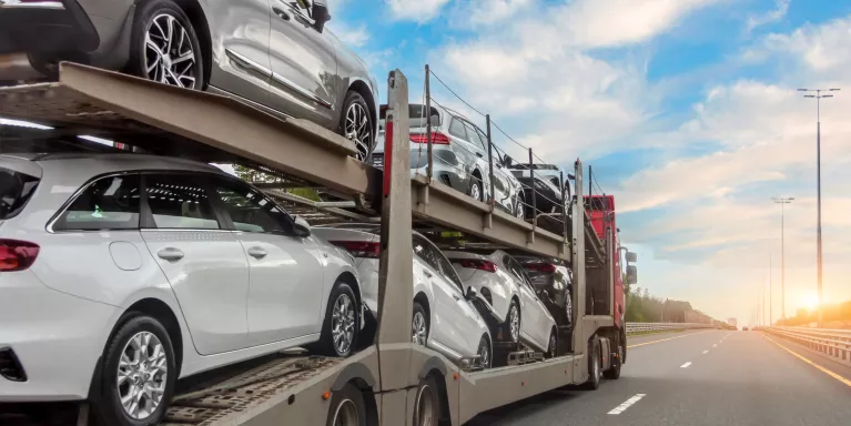 New cars on truck