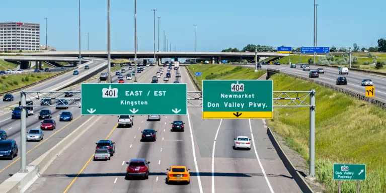 cars on Ontario highway