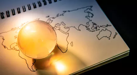 world globe crystal on glass