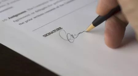 signing a contract