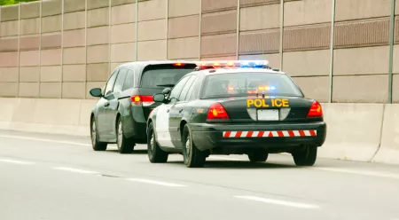 car pulled over by police