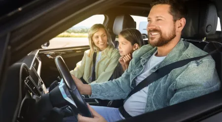 People driving in car