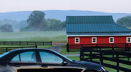 car at farm