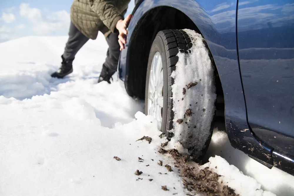 Car stuck in  snow