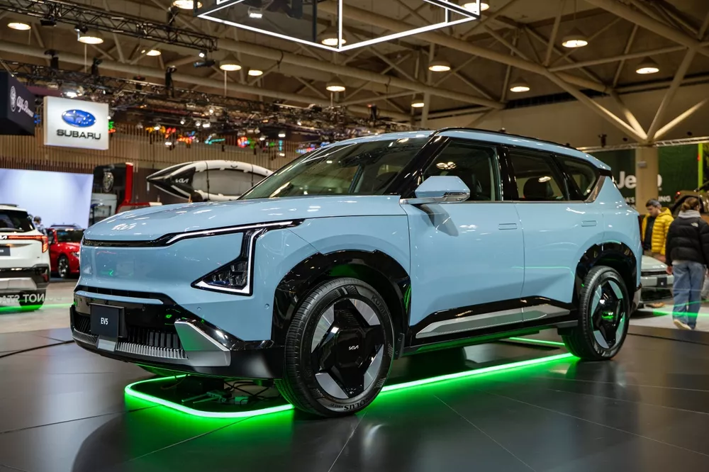 KIA EV car at autoshow