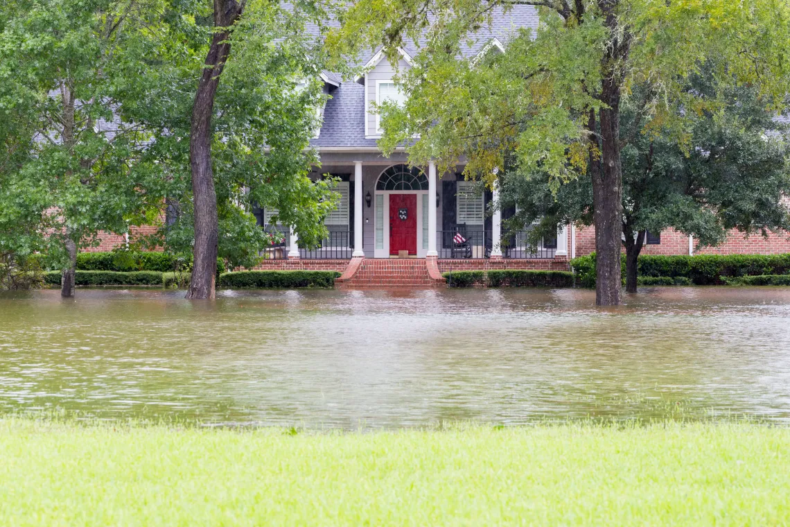 flooded house exterior